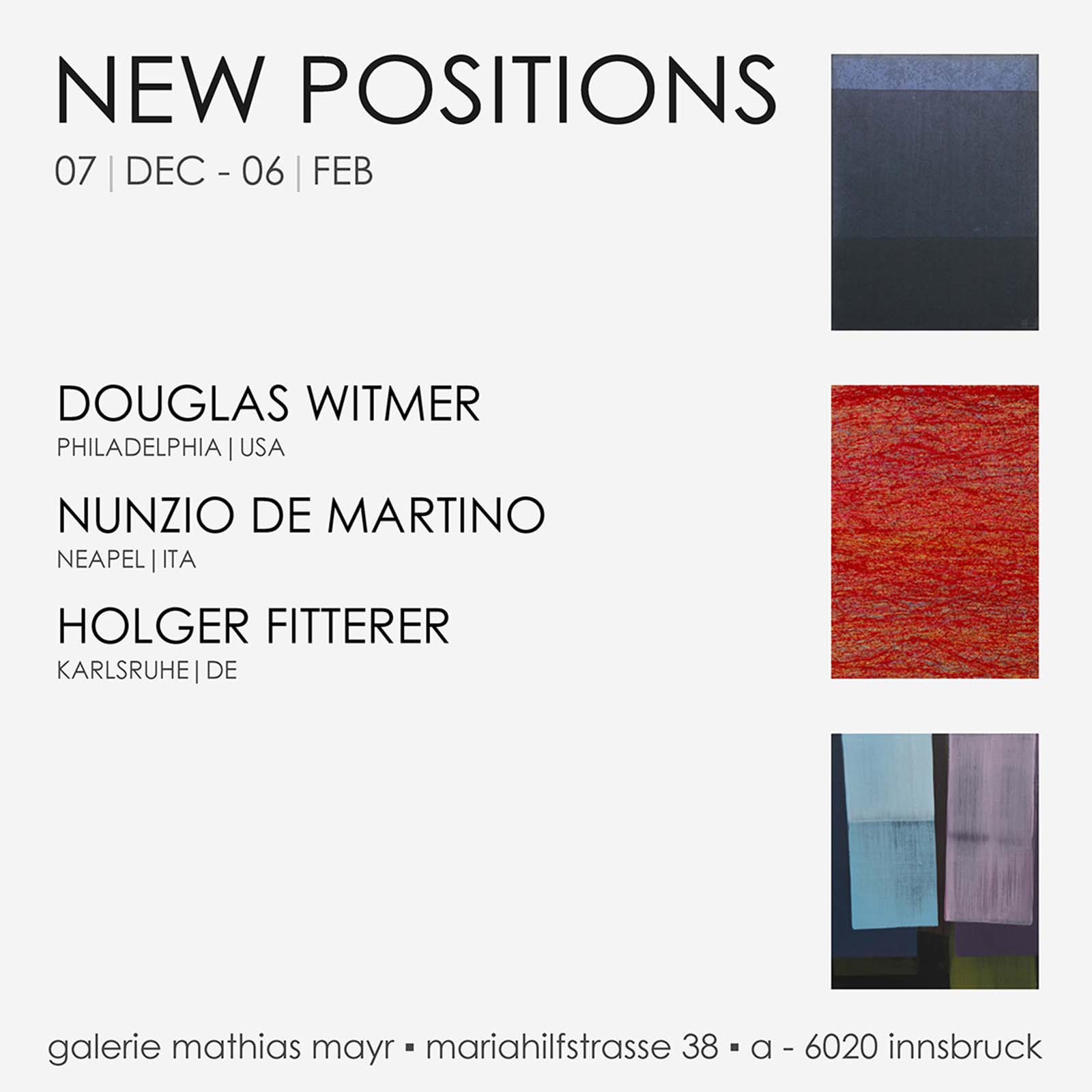 NEW POSITIONS | witmer- de martino - fitterer galerie mathias mayr